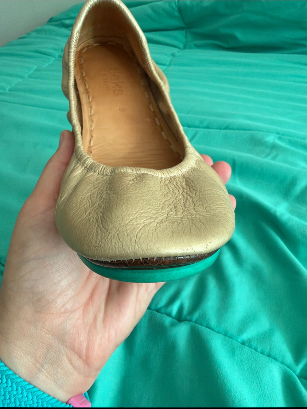 GUC Metallic Champagne Tieks (EXCLUSIVE 2016 Black Friday release), size 9 - Picture 6 of 14